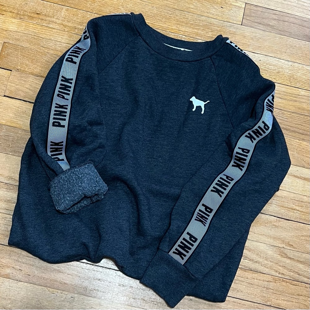 Victorias Secret PINK Rainbow Dark Grey Legging Crew Sweatshirt